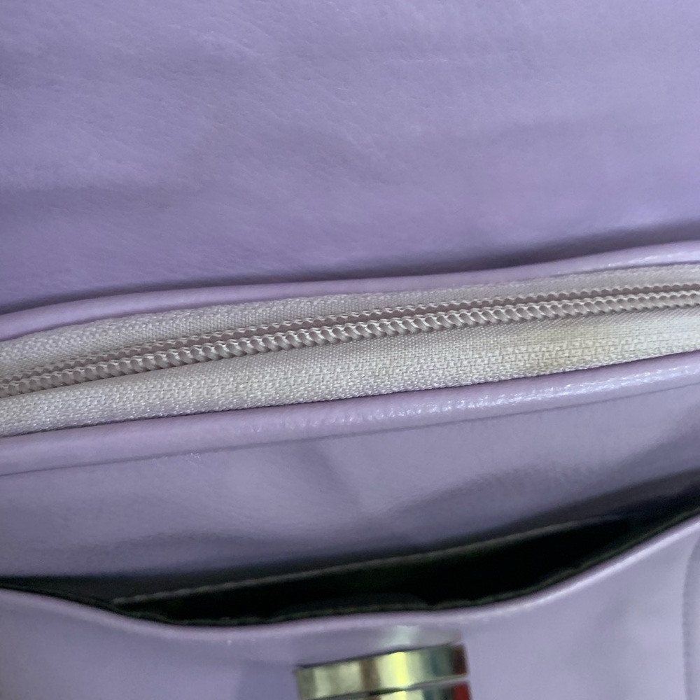 Purple Faux Leather Backpack with Modern Clasp - Picture 8 of 10